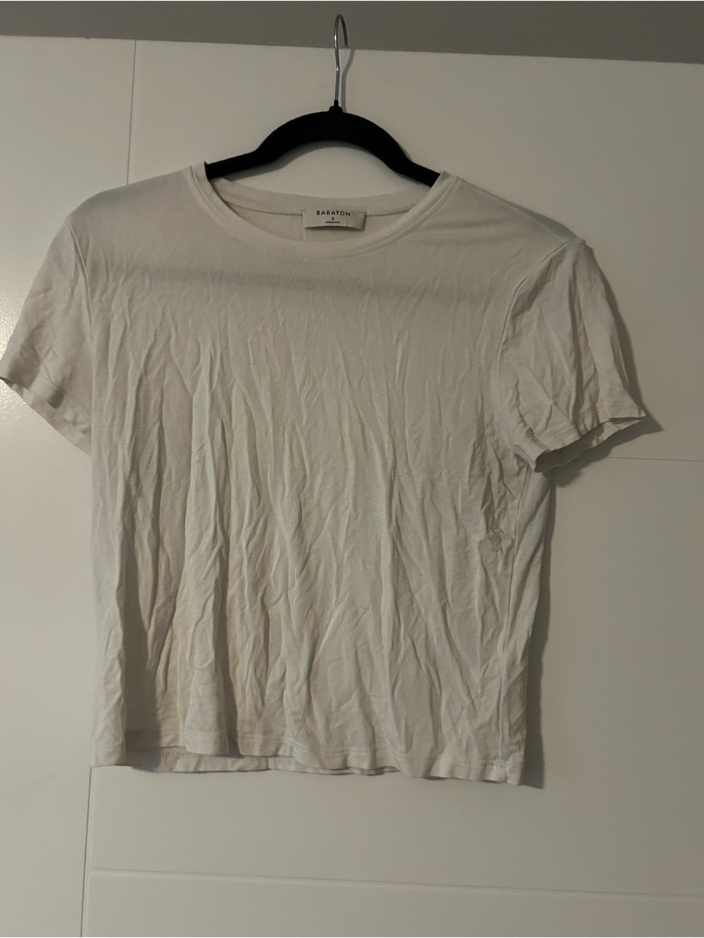 Babaton White Crop Baby Tee